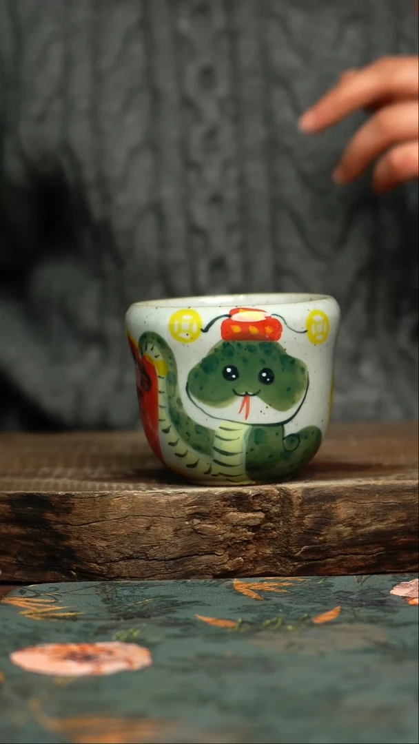 【闪购商品】杯釉下彩手工手绘同款陶器
