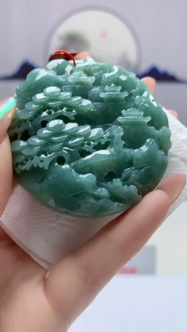 【闪购商品】定制翡翠未镶嵌4852DD-毛货挂件36