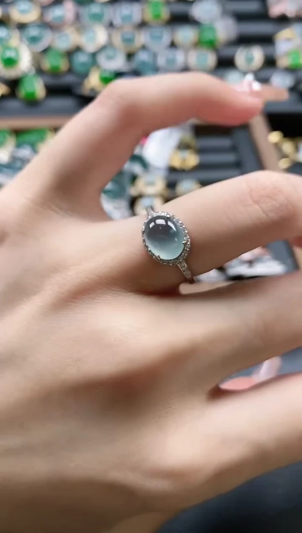 【闪购商品】翡翠戒指银S925镶嵌51511