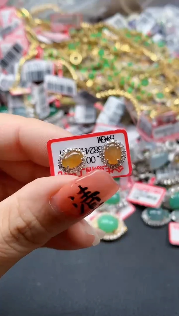 银S925镶嵌戒指翡翠天然A货缅甸翡翠