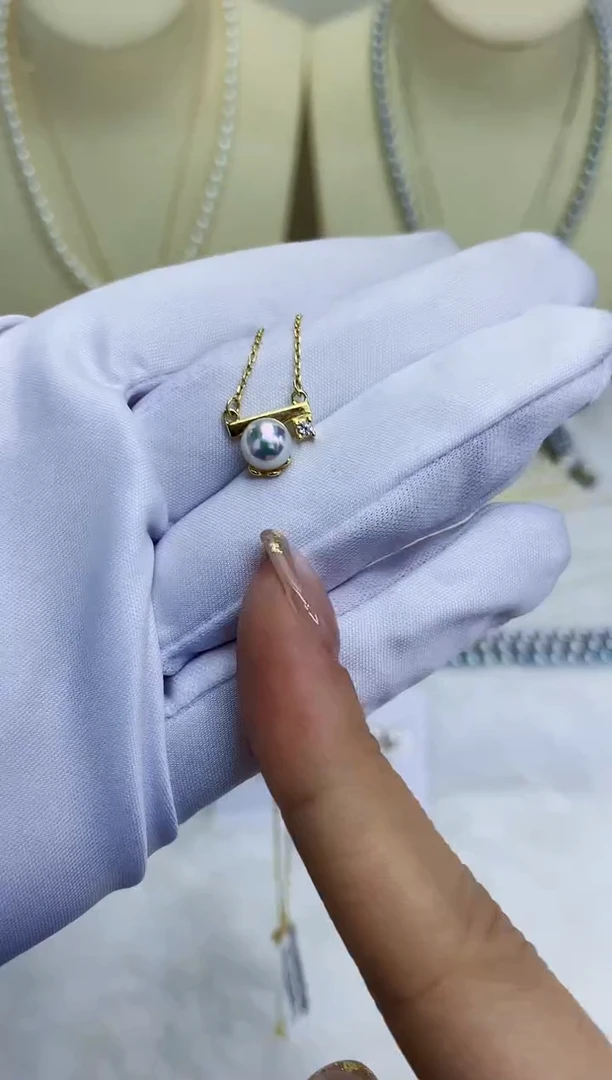 银S925镶嵌DA海水珍珠套链 X038