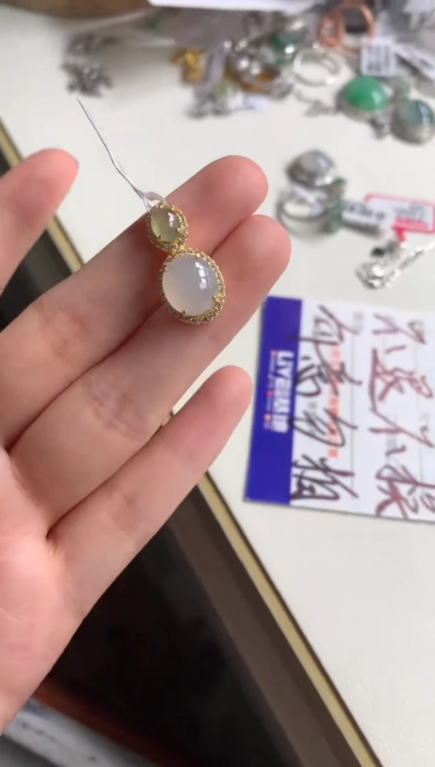 银S925镶嵌戒指翡翠吊坠21