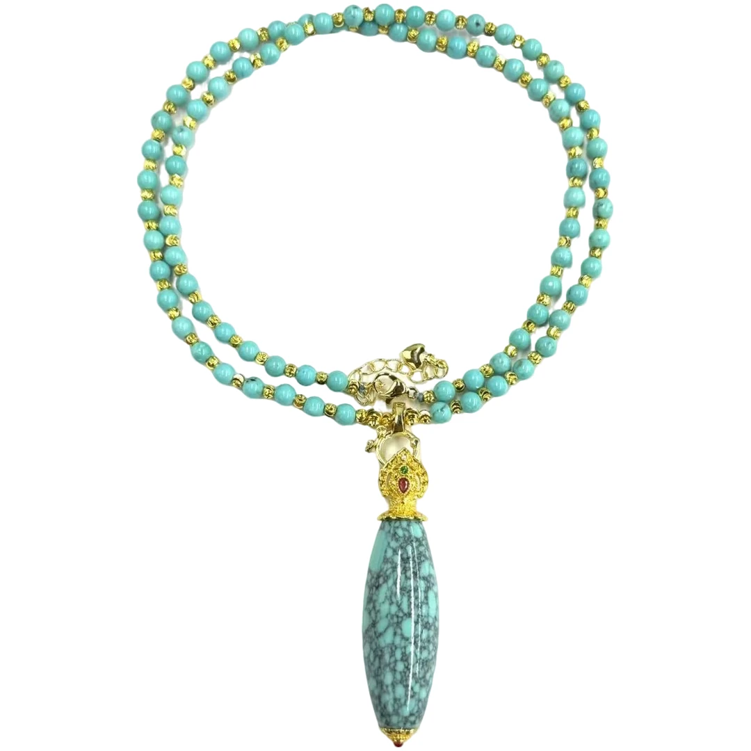 x851-国风设计款原创DIY网花桶珠玛瑙锁骨链-赠礼盒