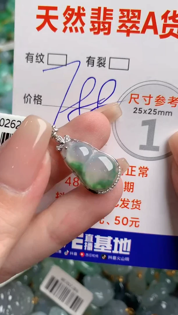 翡翠18K金镶嵌颈饰0918528539