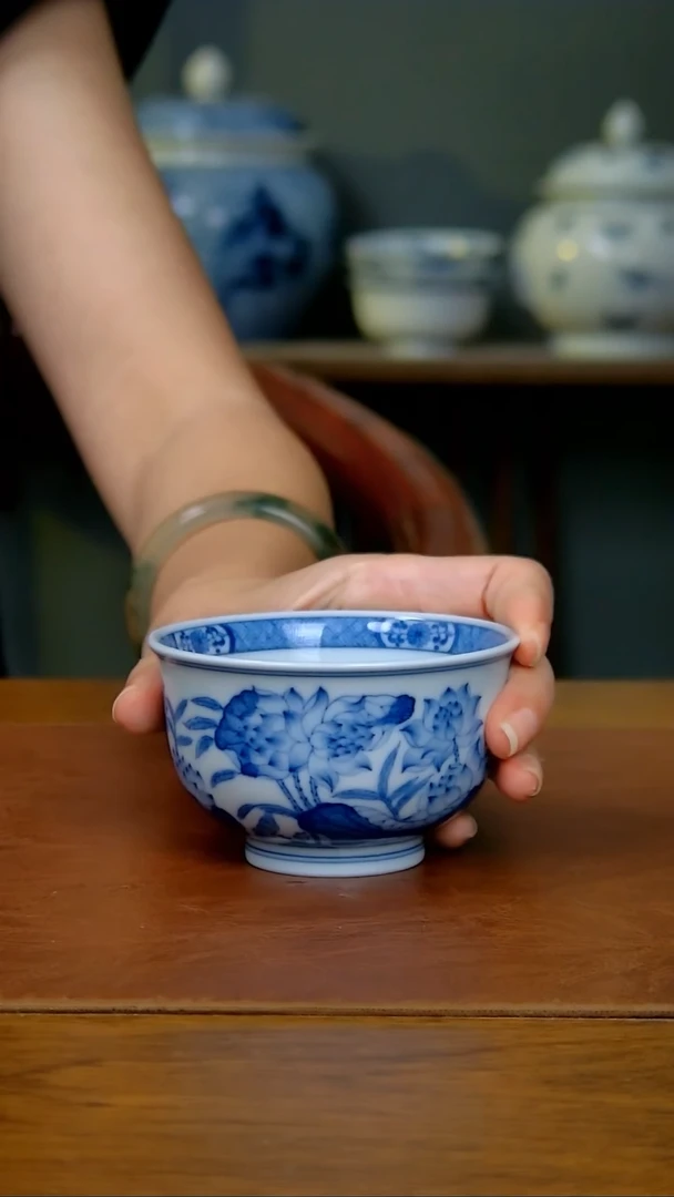 陶瓷并蒂莲炉式杯（柴窑）