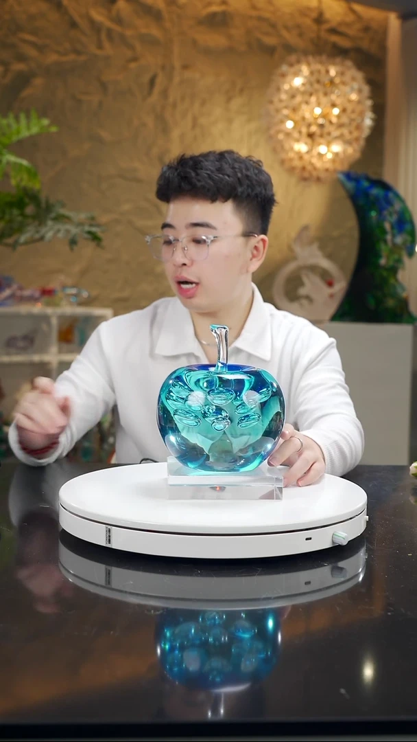 手工艺品琉璃蓝色苹果