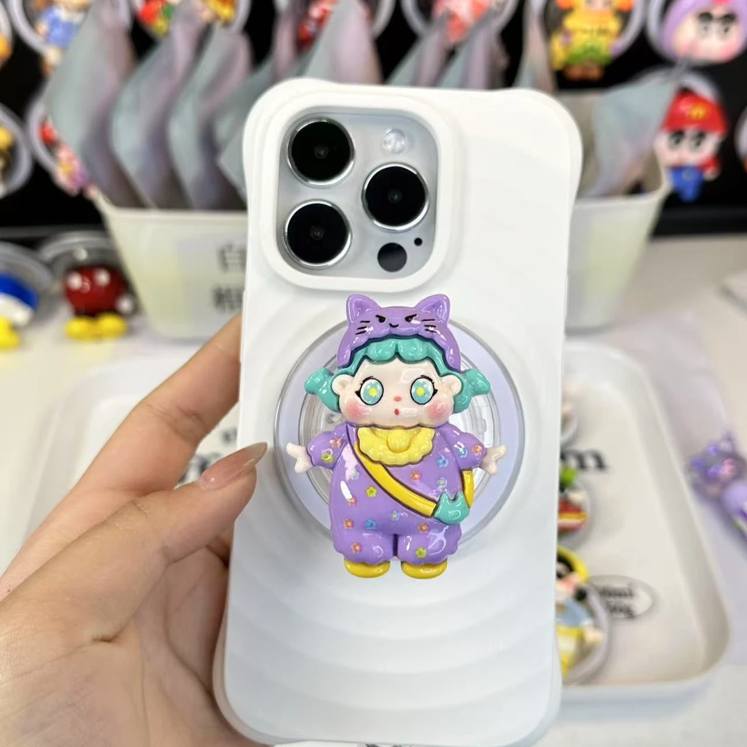 qoqo胖嘟嘟可爱3D立体磁吸气囊手机支架创意潮玩礼物秋秋妹