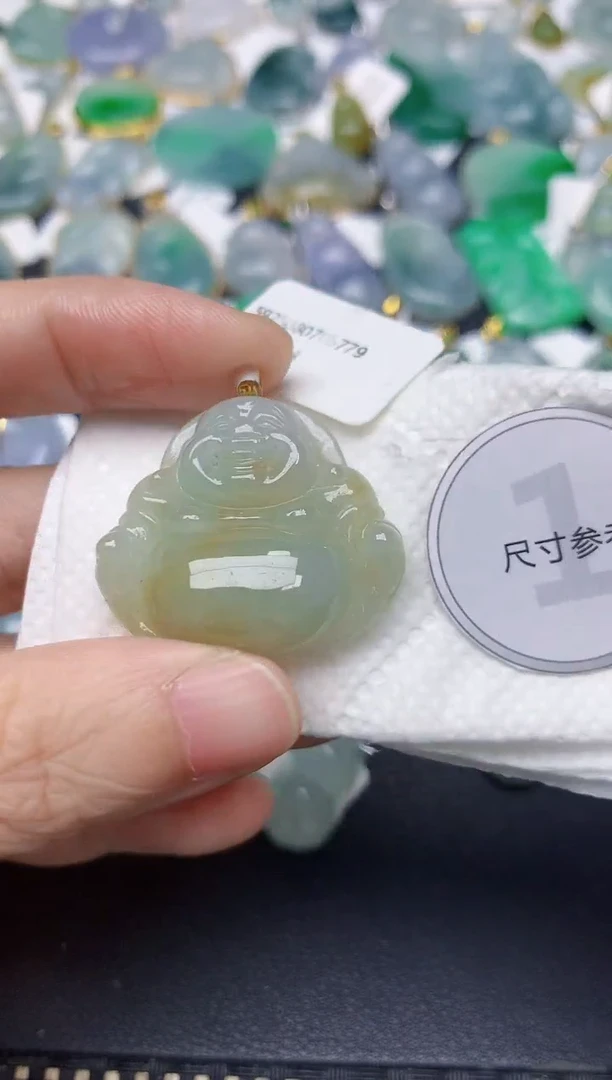 颈饰18K金镶嵌翡翠天然缅甸A货翡翠