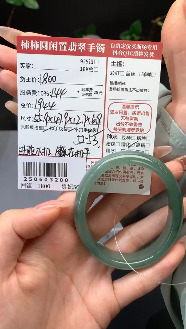 未镶嵌手镯翡翠姐姐250603200