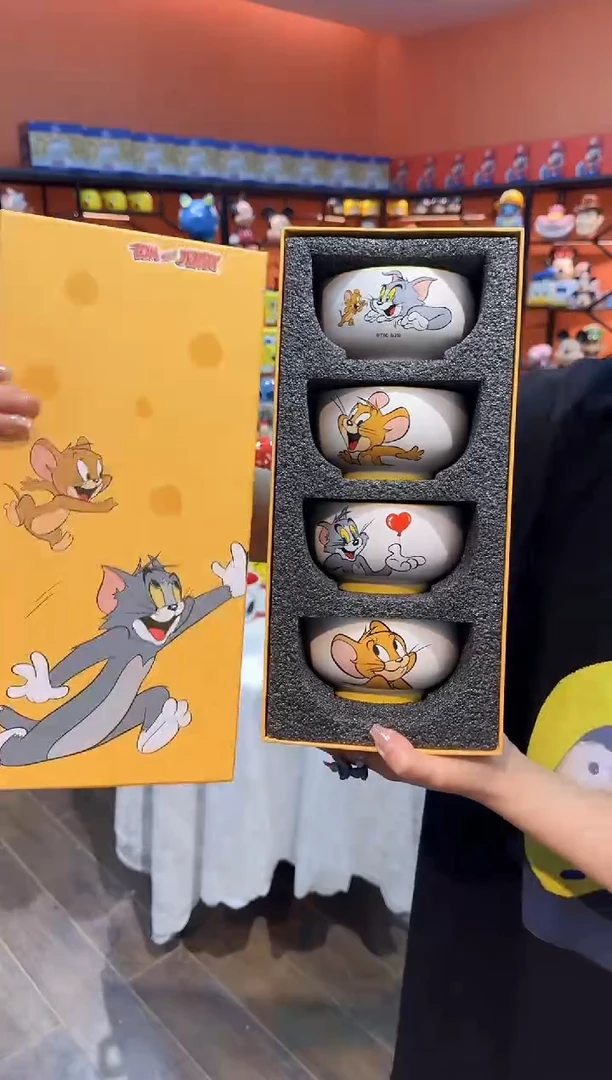 瓷片@@猫和老鼠4.5寸四碗礼盒装