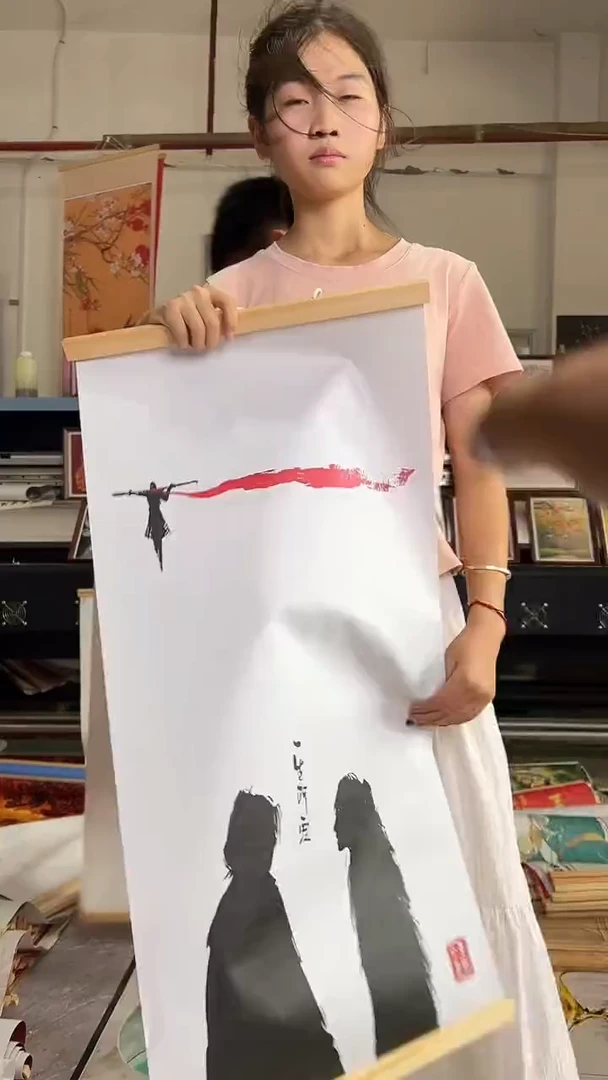 竖款竖款挂画厂家源头清仓 少量有微瑕以直播间为准，尺寸40-80