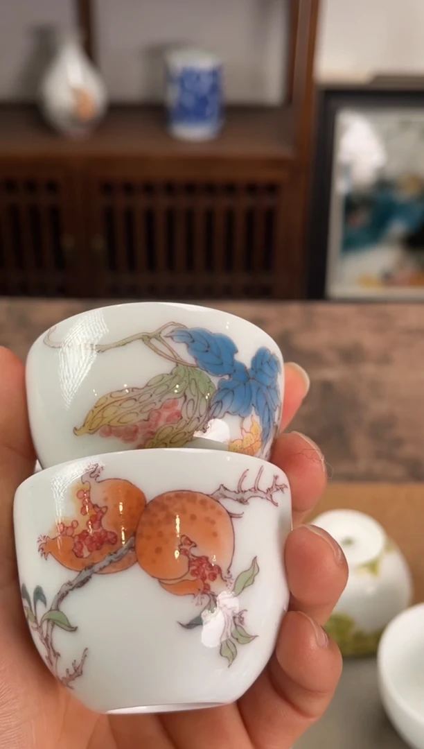 【闪购商品】景德镇文祥窑手工釉下彩单杯2只