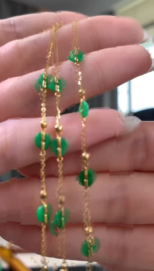 18K金镶嵌手链翡翠手链 多样性发一件