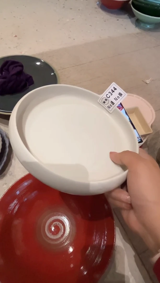 碗c344无光白手工浅钵