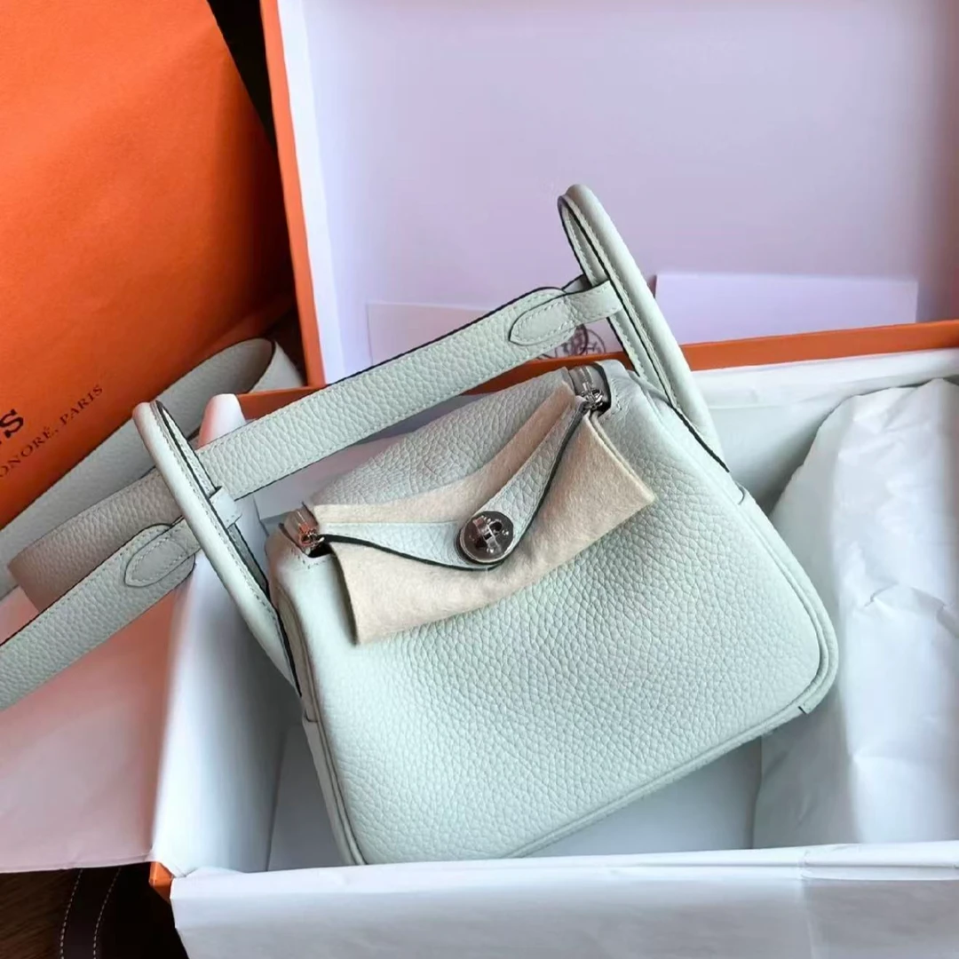 95新 Hermes/爱马仕 展会外场！24期 冰晶灰mini lindy包