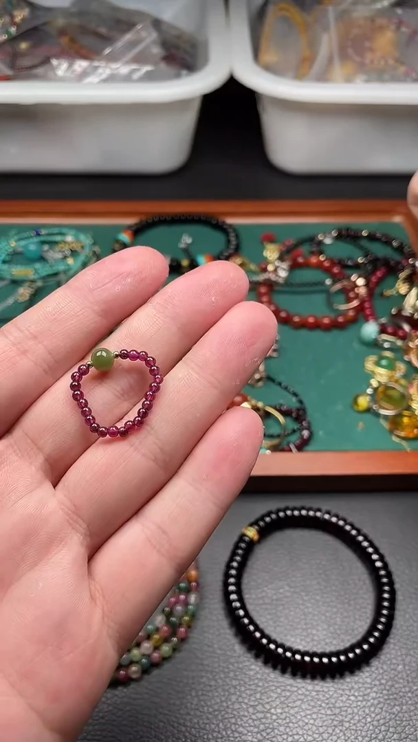 石榴石戒指未镶嵌多样性发货拍一发一