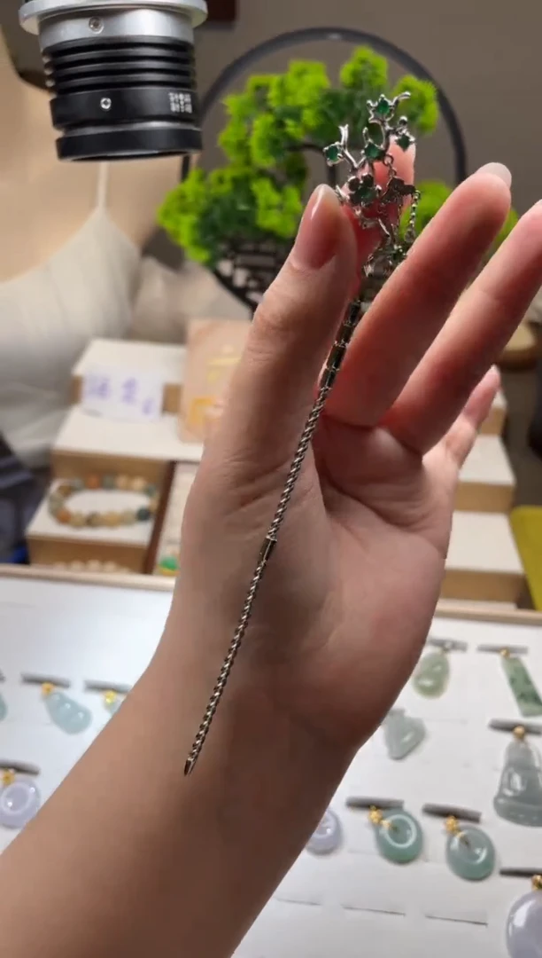 翡翠摆件银S925镶嵌yf720