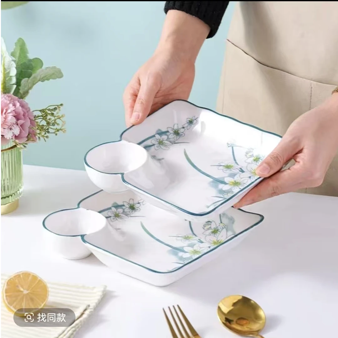 水仙花饺子盘2个装