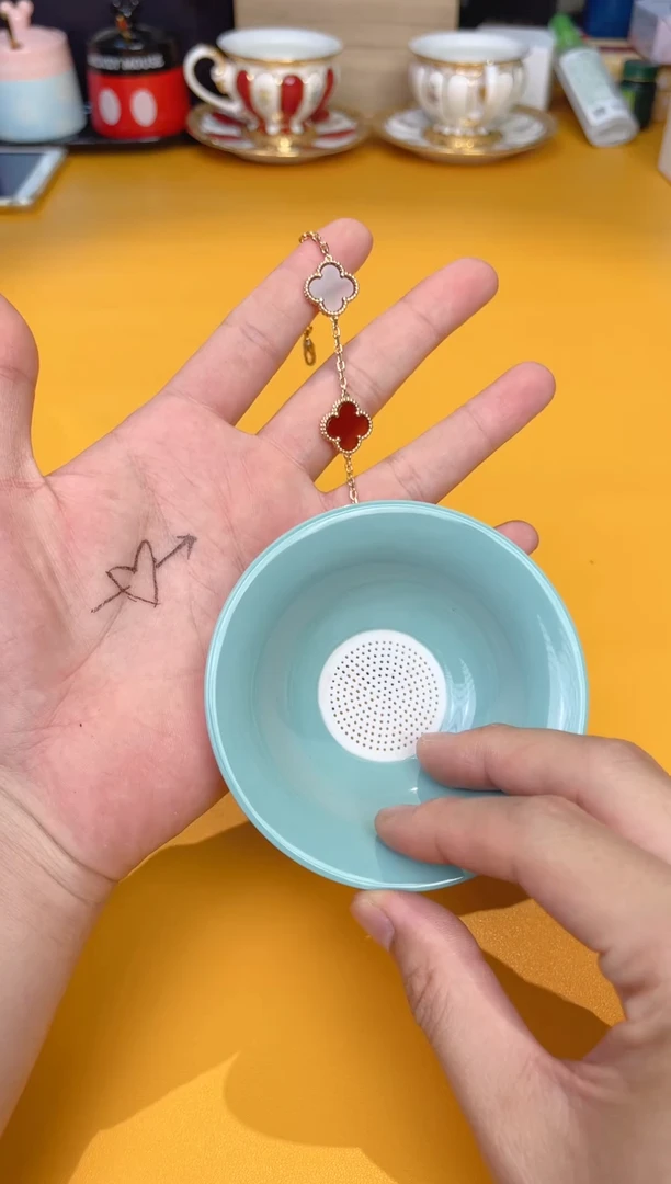 瓷片红五花手链