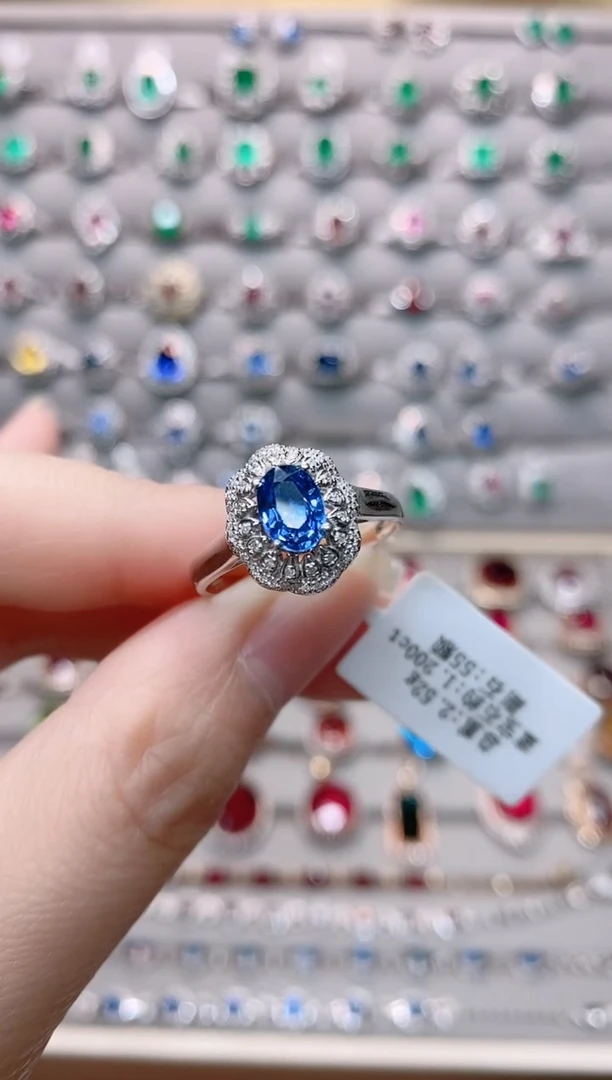 【闪购商品】蓝宝石18K金戒指18K金镶嵌1