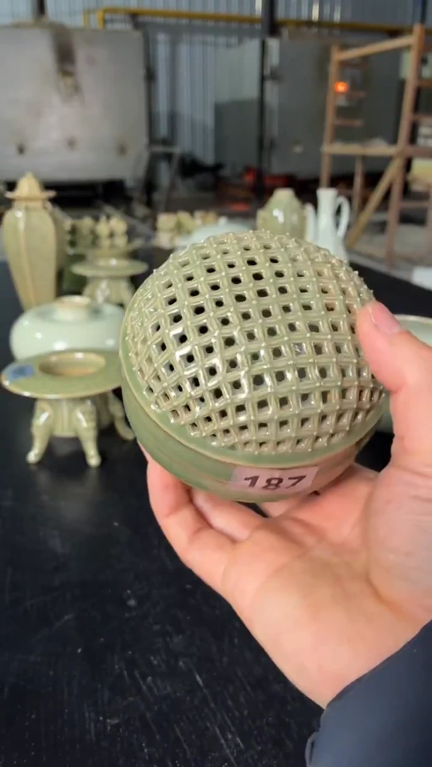 耀州窑仰山钱纹豆豆香薰微瑕187