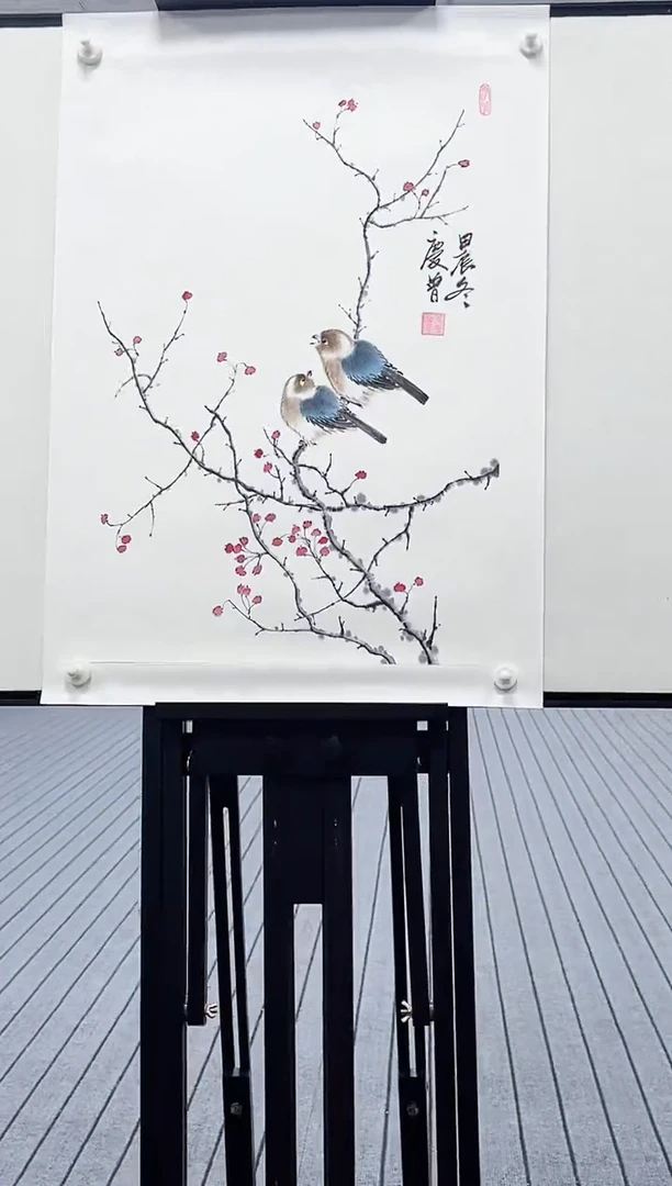 国画国画作品二个平尺