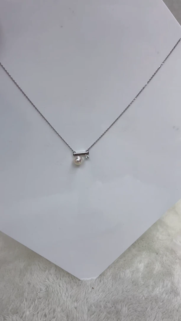 海水珍珠银S925镶嵌颈饰