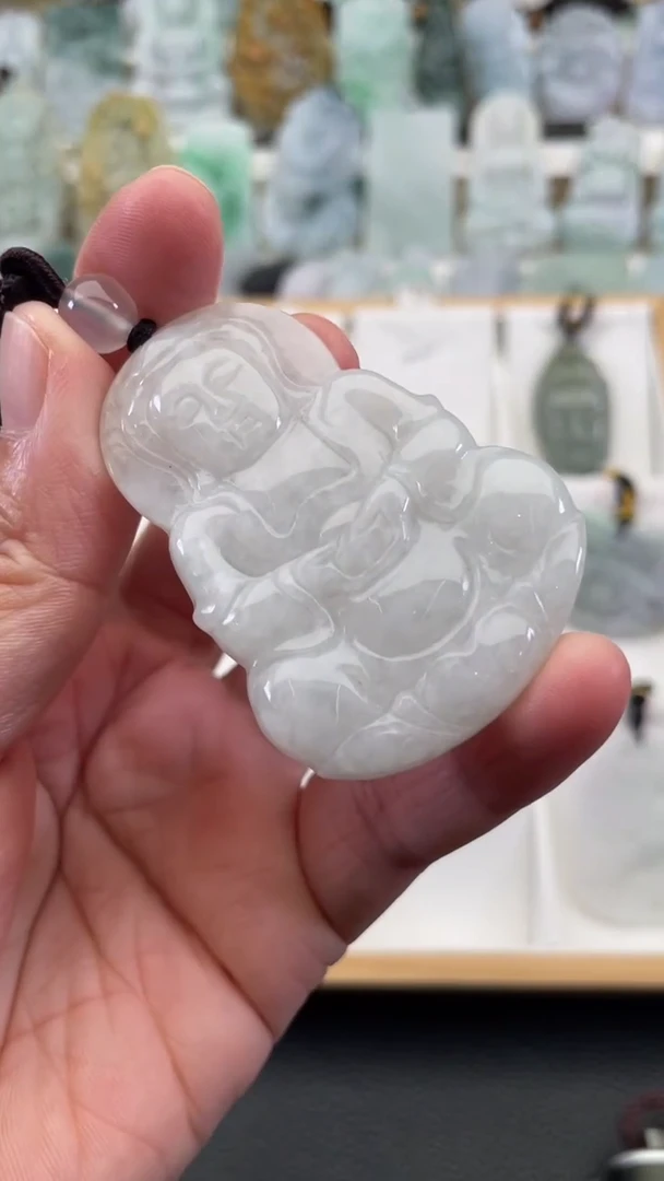 颈饰未镶嵌翡翠天然缅甸翡翠A货 有瑕疵15