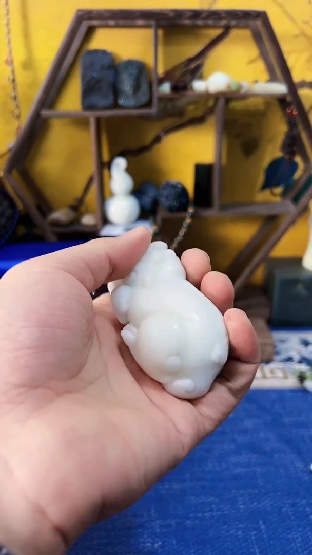 【闪购商品】蓝田玉（蛇纹石化大理石玉）挂件合金南天 貔貅