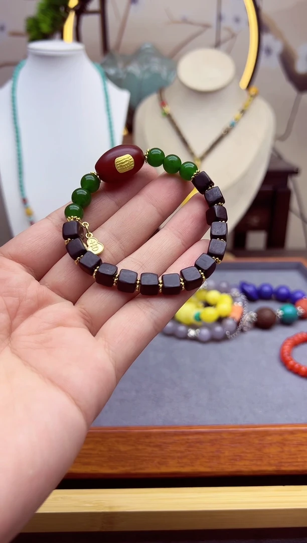 【闪购商品】和田玉（糖玉）手链14K金镶嵌s301``````