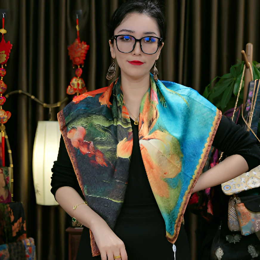 3月星悦｜七彩花瓣｜ 90*90  秋冬优雅百搭  方巾