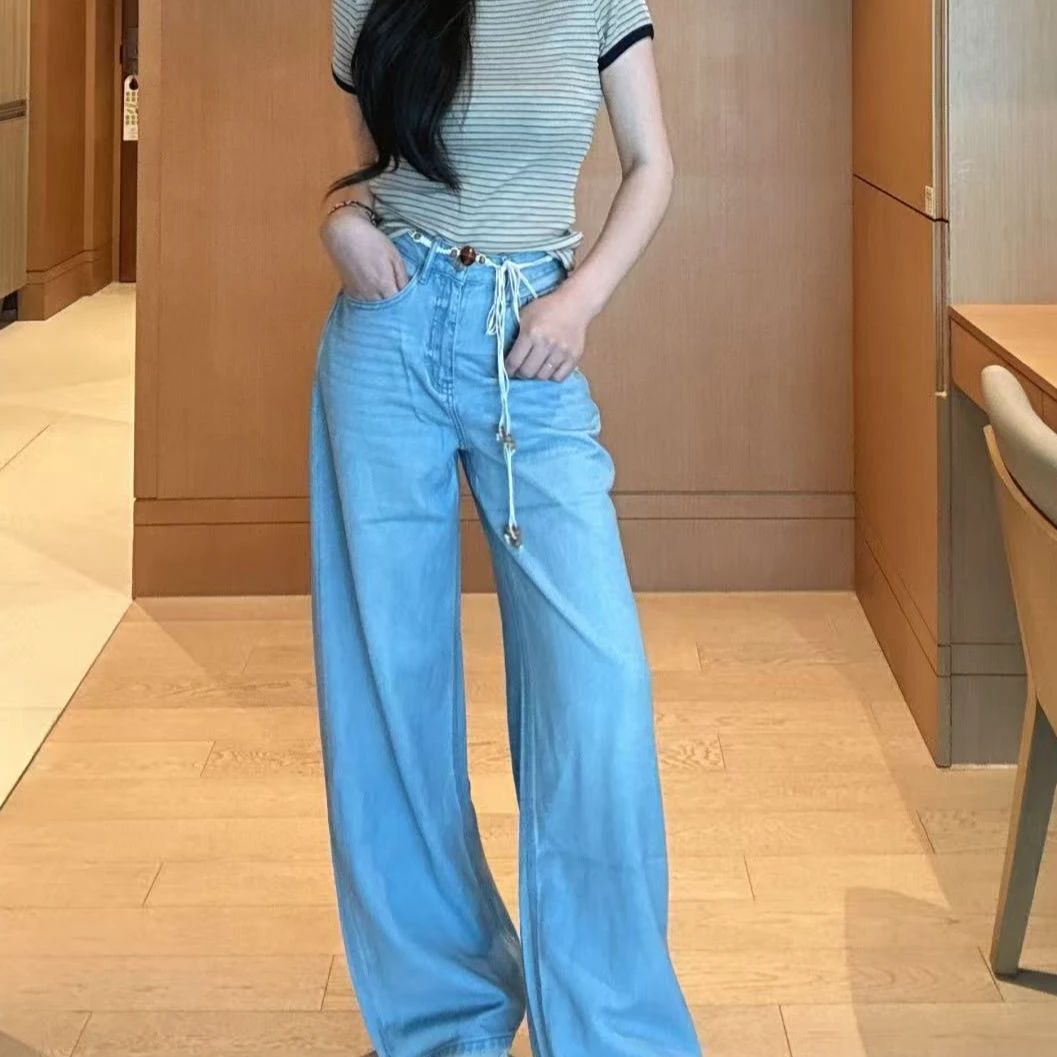 福利7.17号小众时尚薄款显瘦淡瑟直筒裤  （现货）百搭夏季拼接