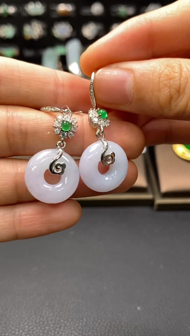 颈饰银S925镶嵌翡翠净货16399