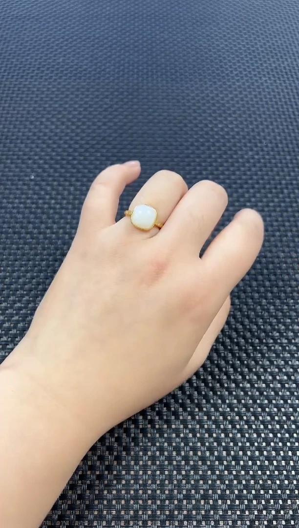 银S925镶嵌戒指和田玉（多样性发一件）YL18