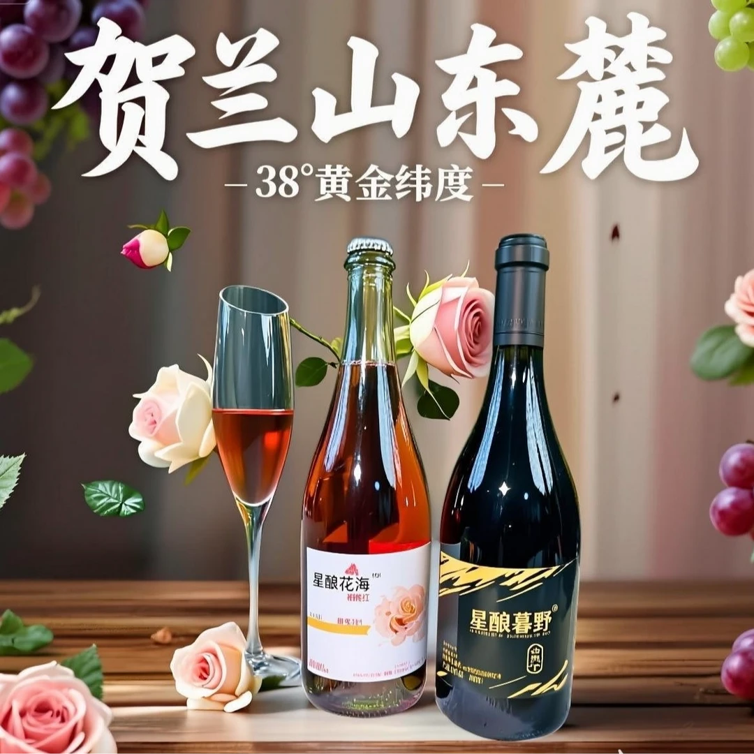 【双倍快乐】花海暮野组合装送礼必备宁夏贺兰山黄金产区国产晚安酒
