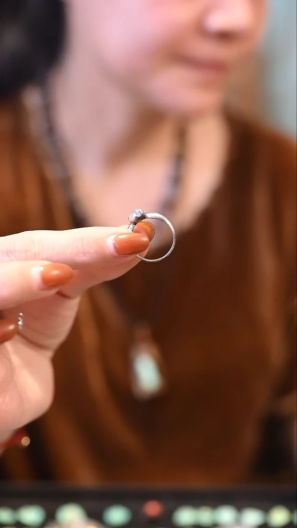 珐琅925银12圈口