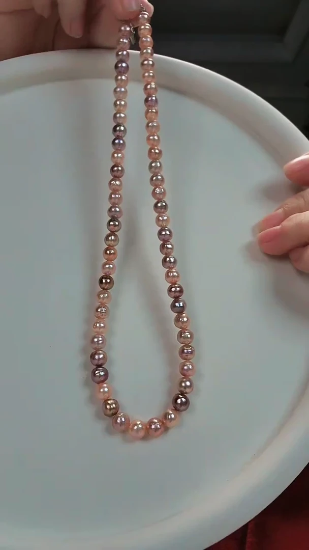 【闪购商品】淡水珍珠颈饰银S925镶嵌糖果皮项链