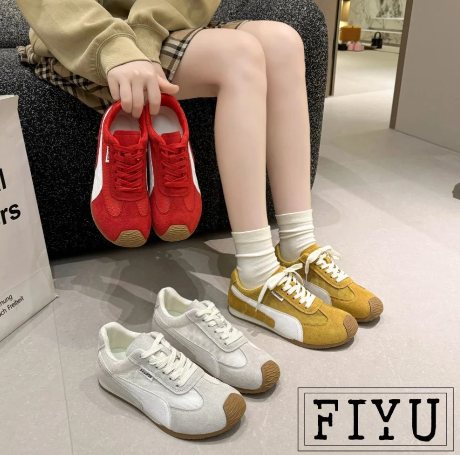 复古网面透气德训阿甘鞋女2025春夏新款厚底休闲百搭运动鞋显脚小