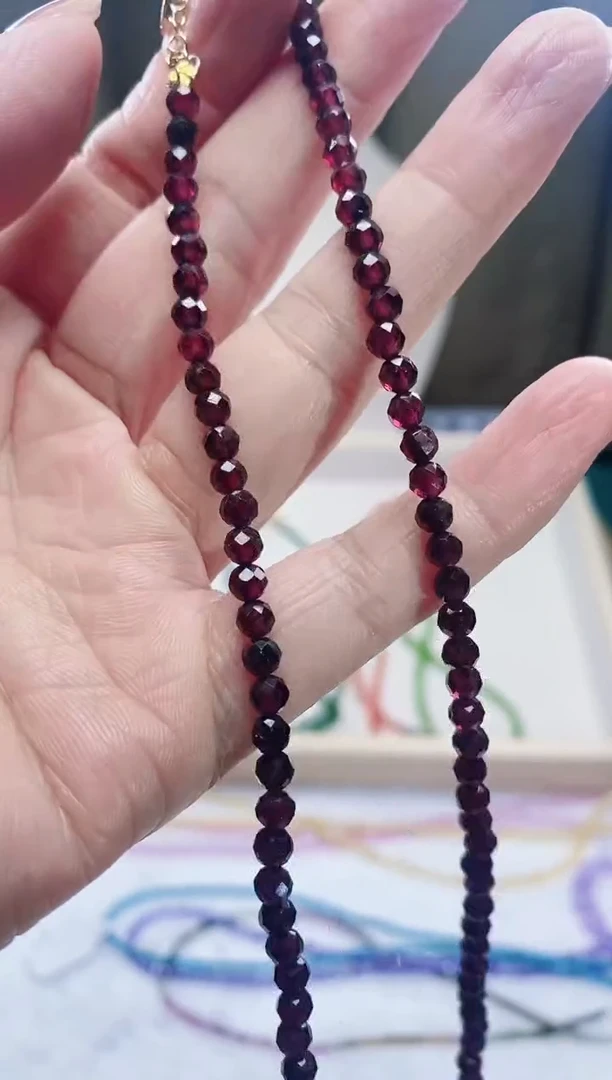 【闪购商品】石榴石（紫牙乌）项链14K金镶嵌诗颜甄选珠宝SYZB15