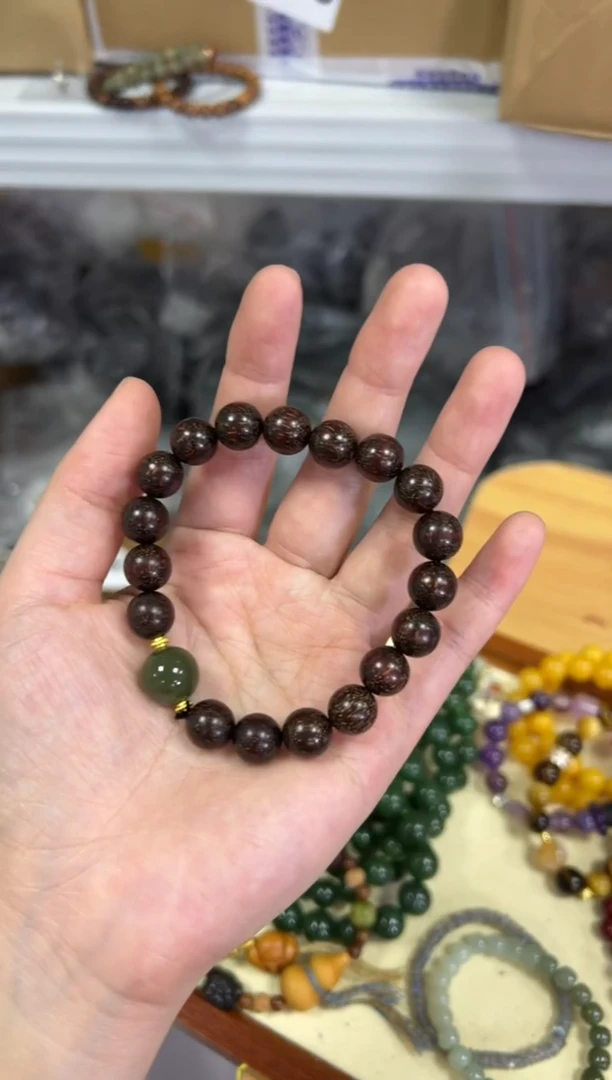 【闪购商品】檀香紫檀（小叶紫檀）手串未镶嵌和田玉紫檀手串[0638]