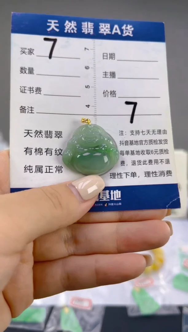 翡翠18K金镶嵌颈饰天然A货翡翠