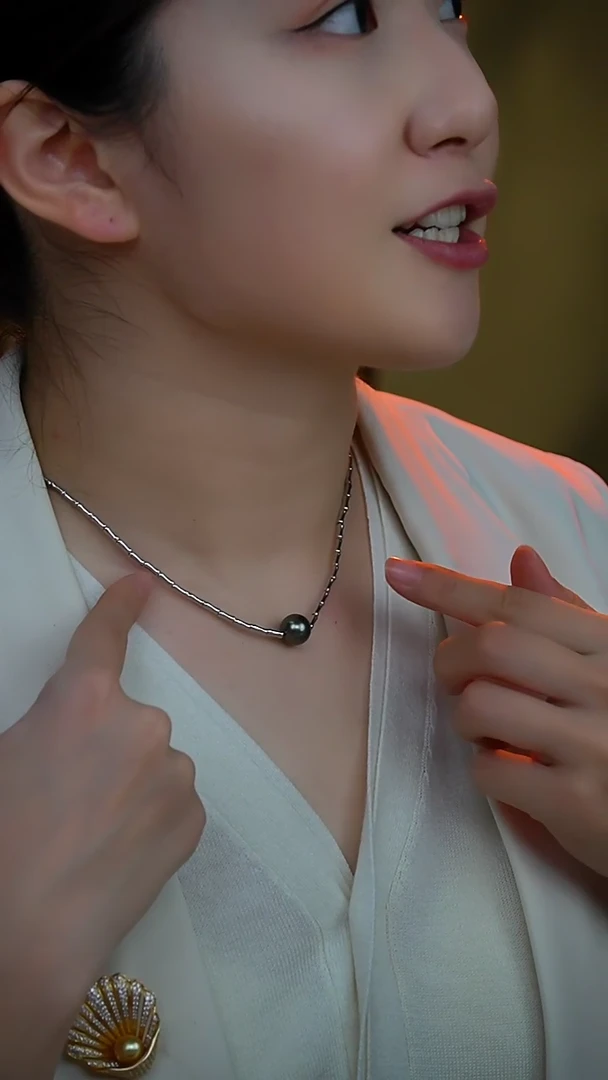 【闪购商品】海水珍珠颈饰银S925镶嵌10-11MM