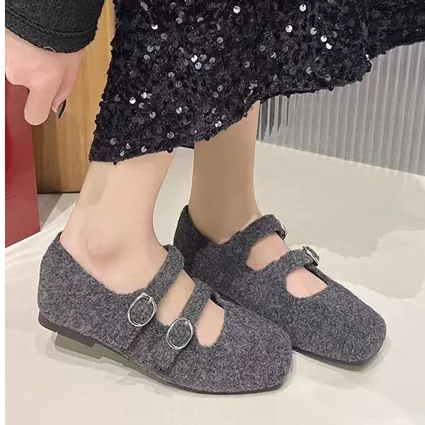 （柚子同款）HZ春季软底浅口毛毛鞋336