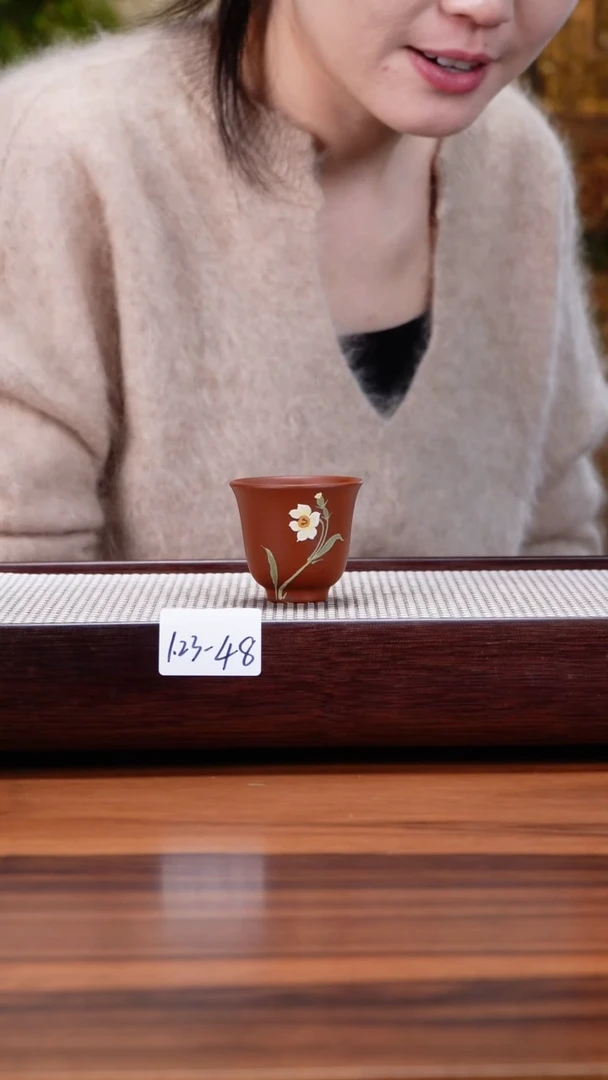 【闪购商品】紫砂茶壶1.23-48 朱泥 泥绘 主人杯