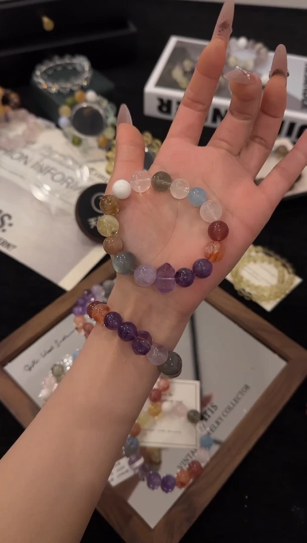 未镶嵌手链水晶多宝x3359