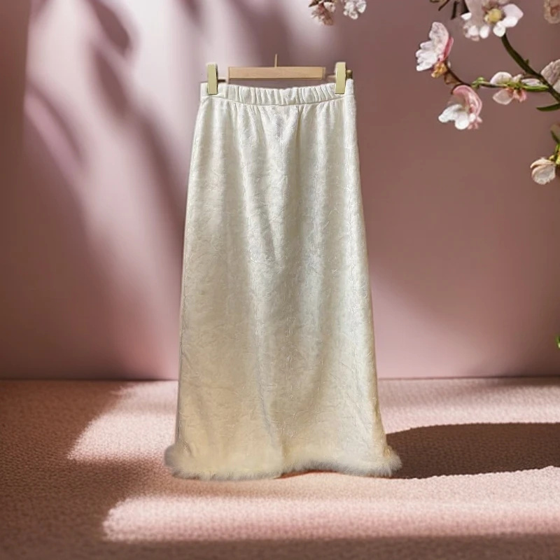 （镜面丝绒）新中式国风丝绒半身裙