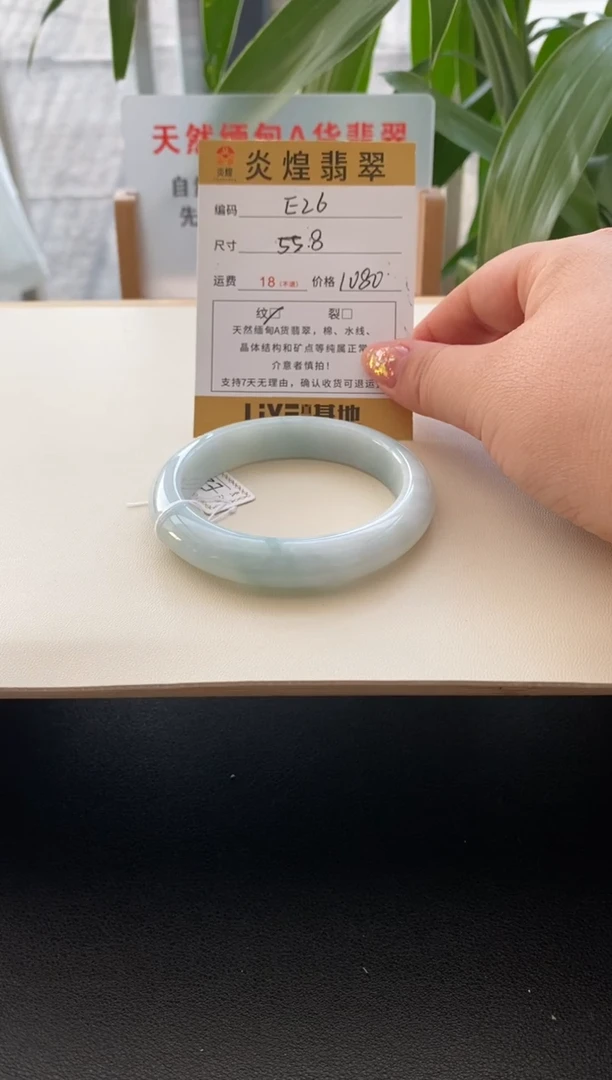 未镶嵌手镯翡翠55.8圈口编码e26