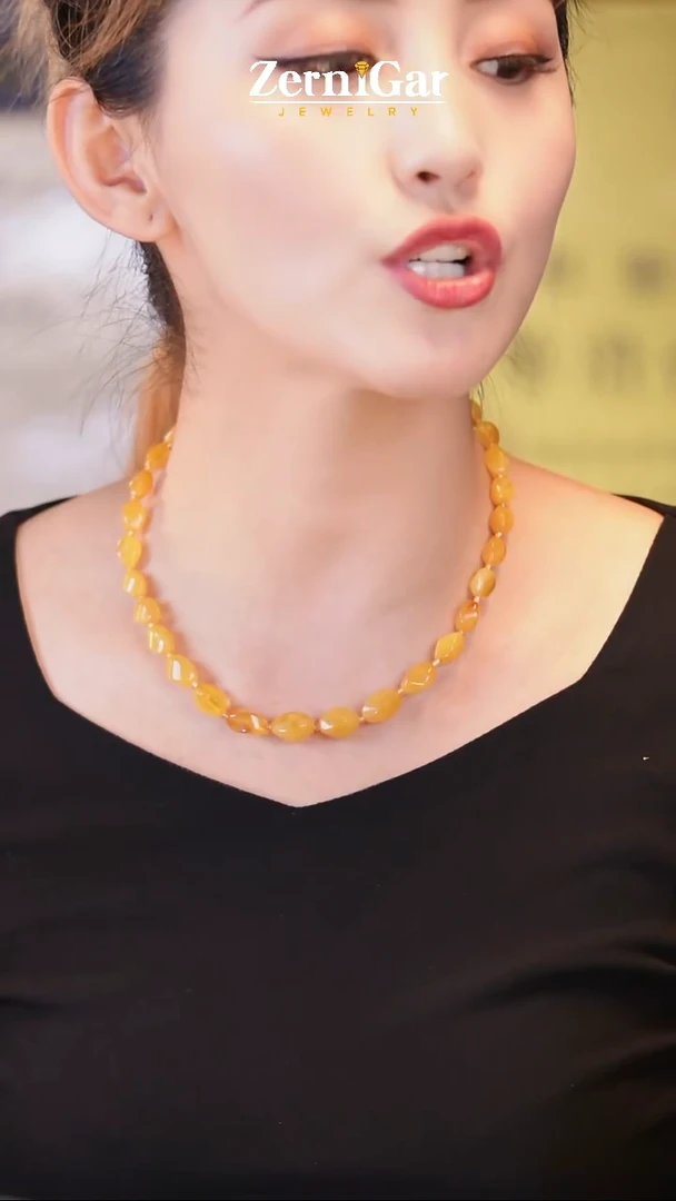 裸石琥珀未镶嵌天然琥珀项链