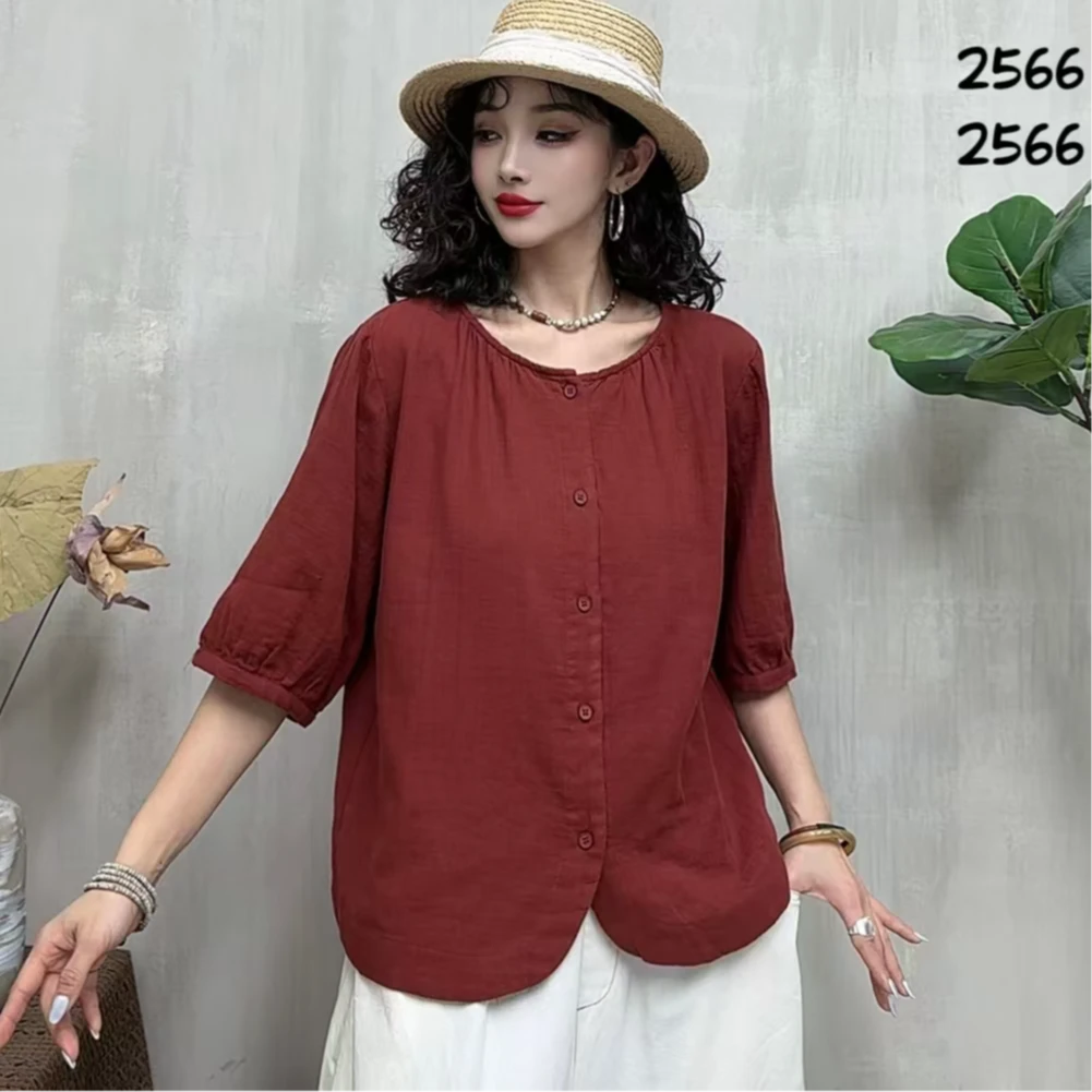 8965新款夏季气质减龄文艺小衫QZ