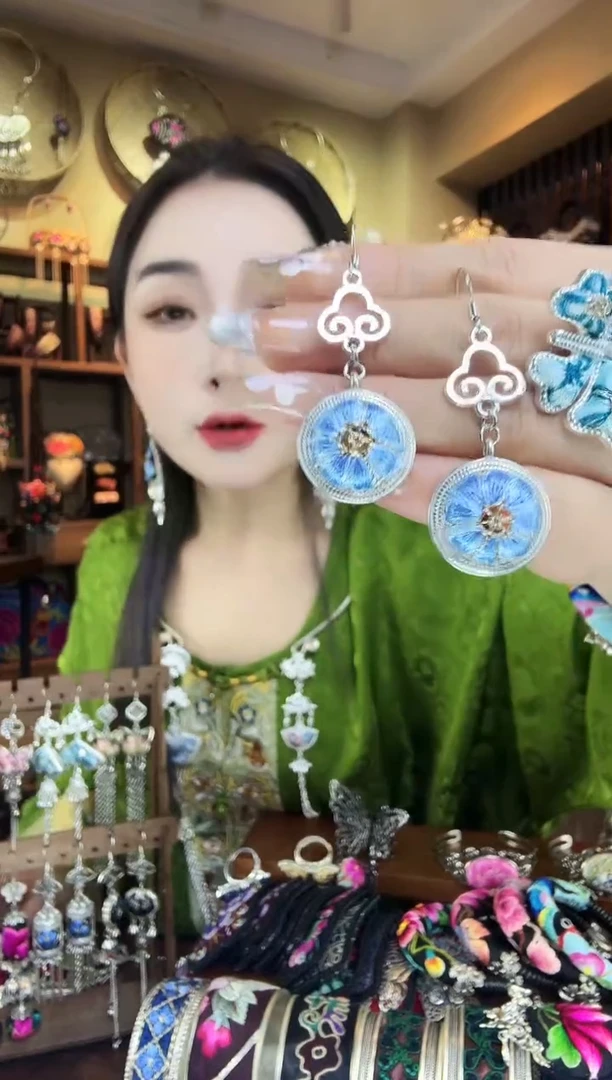 刺绣非遗刺绣民族风耳环